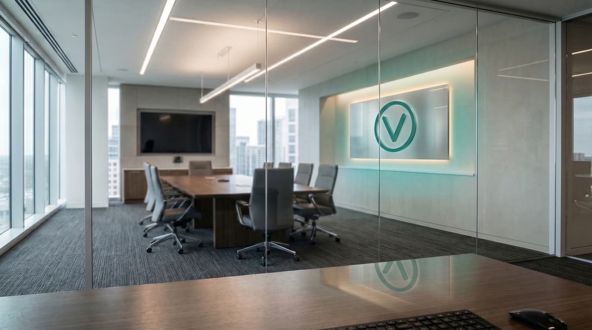 Glass Boardroom with your logo rendered as signage