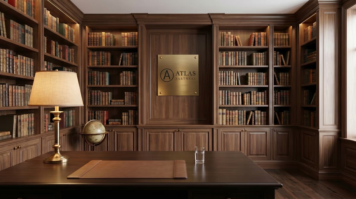 Curated Library Study with your logo rendered as signage