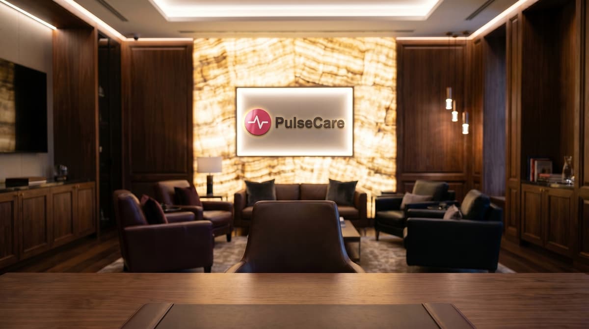 Luxury Lounge with your logo rendered as signage