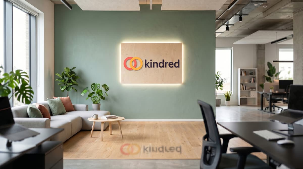 Open-Plan Startup HQ with your logo rendered as signage