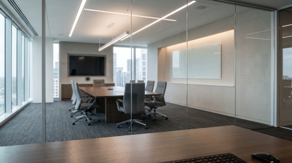 Glass Boardroom office background, no logo