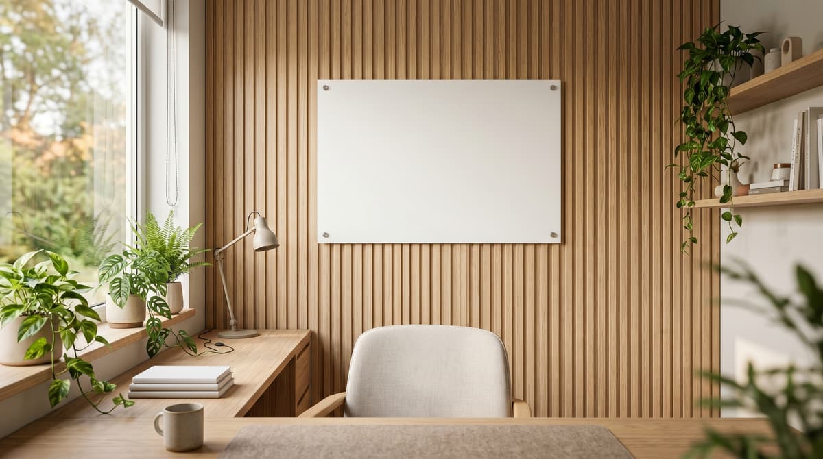 Scandinavian Warm Office office background, no logo