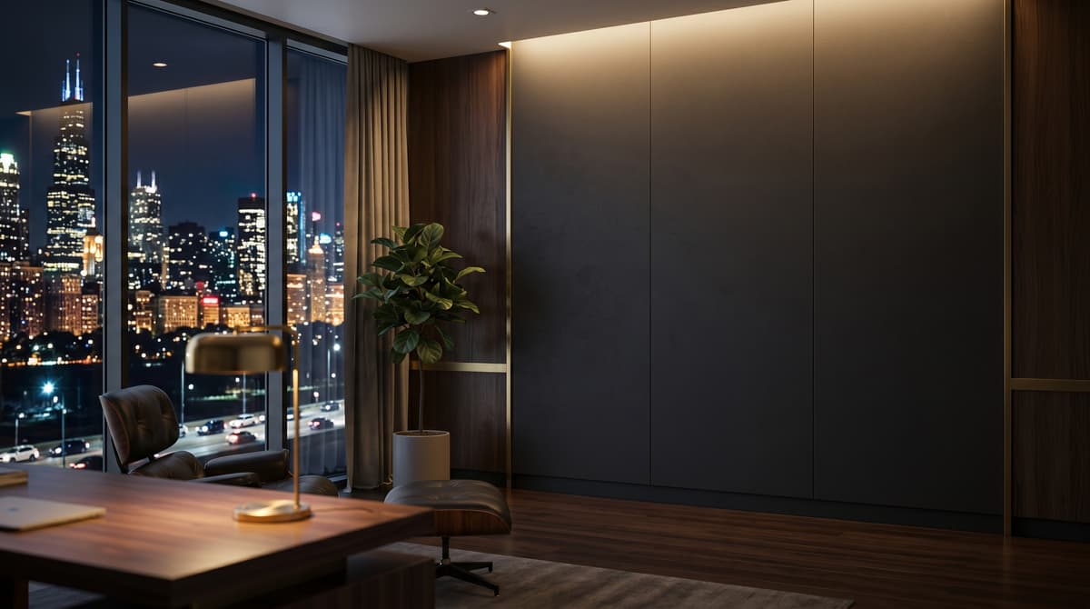 Urban Night Skyline Office