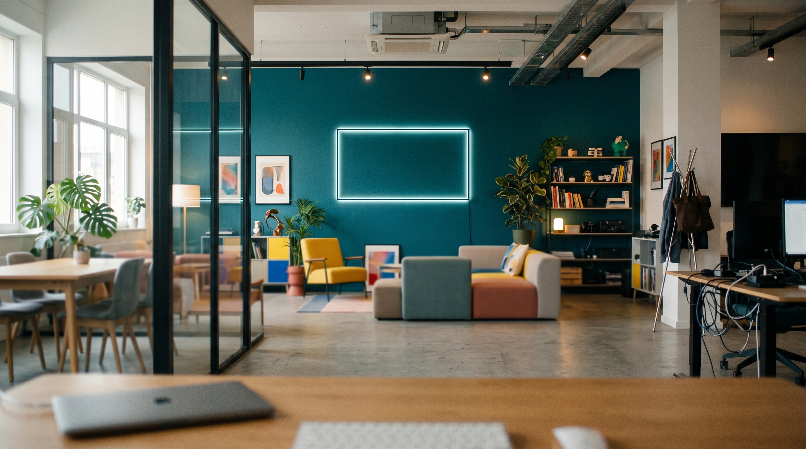 Creative Agency Studio — blank, then with a sample logo integrated